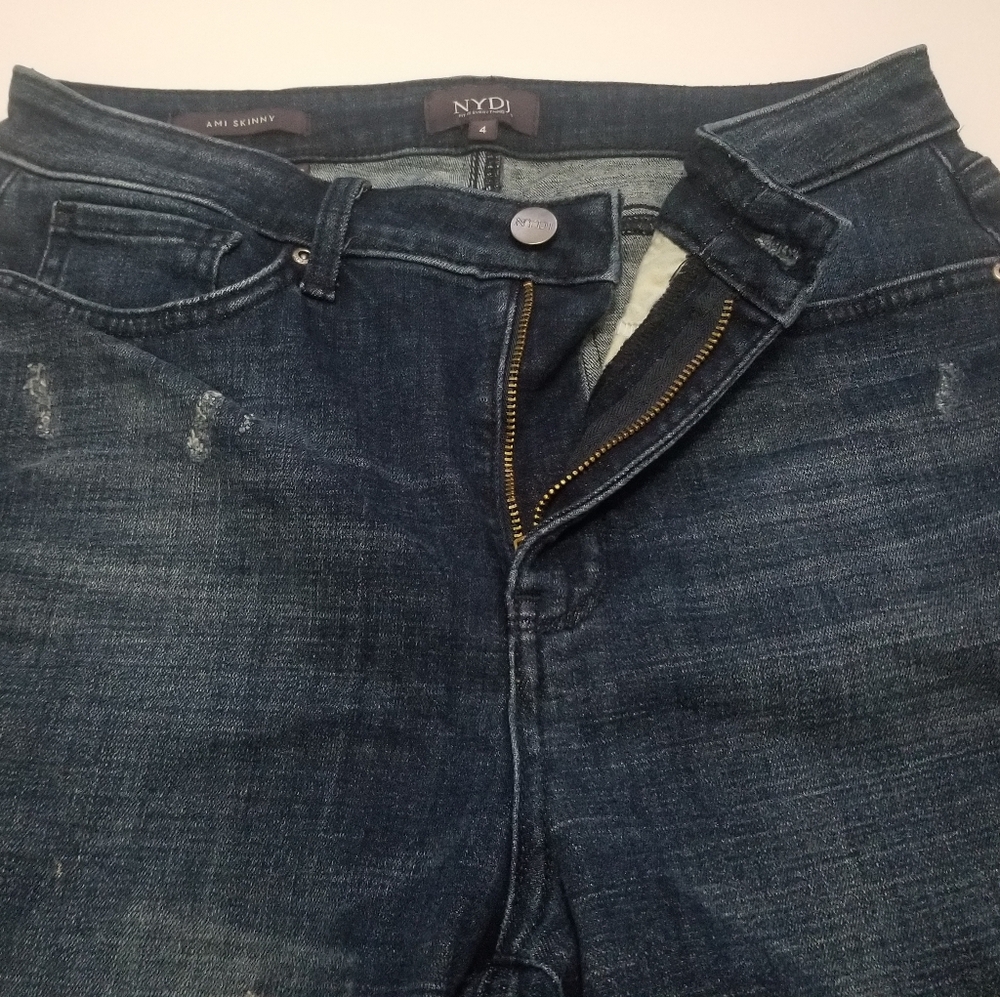 NYDJ Dark Blue Ripped Jeans - Size 4